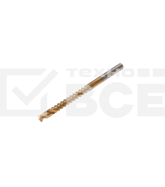 Сверло-фреза по металлу Kranz 4 мм, HSS, ТИТАН, цилиндрический хвостовик (1 шт/уп)