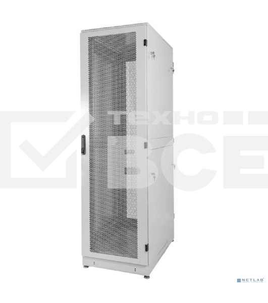 Шкаф серверный напольный 48U (600 1000) дверь перфорированная, задние двойные перфорированные