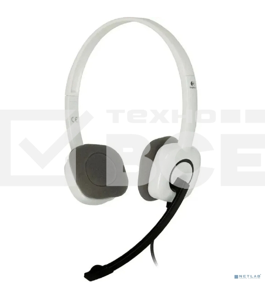 Гарнитура проводная с микрофоном Logitech H150 белый/черный 1.8м накладные оголовье (981-000453)