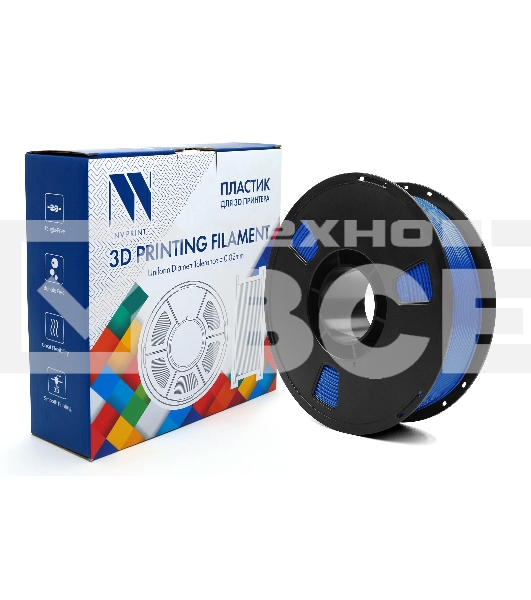Филамент NV PRINT TPU Silk Blue для 3D печати диаметр 1.75мм 330 метров масса 1 кг