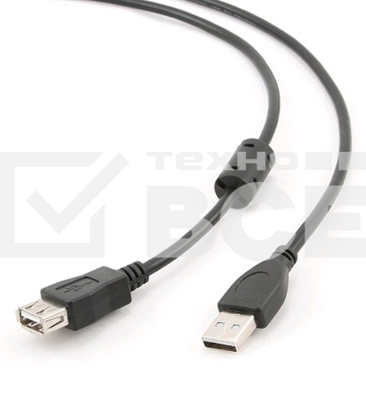 Кабель Gembird PRO CCF-USB2-AMAF-6 USB 2.0 кабель удлинительный 1.8м AM/AF позол.конт., фер.кол., пакет
