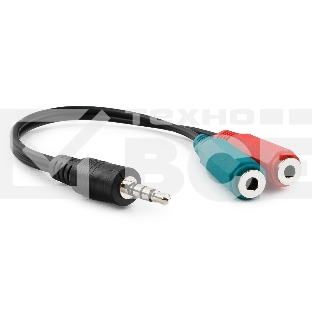 Кабель аудио сигнала Gembird Jack3.5 4pin->Jack3.5 стерео + 3.5 микрофон моно, длина 20с, черный