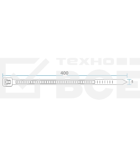 Хомут-стяжка кабельная нейлоновая Rexant 400 x4,8 мм, черная, упаковка 100 шт.