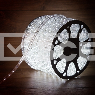 Дюралайт LED, эффект мерцания (2W) - белый, 36 LED/м, бухта 100м