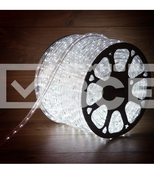 Дюралайт LED, эффект мерцания (2W) - белый, 36 LED/м, бухта 100м