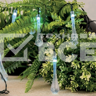 Каскад Lamper Сталактит LED 5 м с аккумулятором и выносной солнечной панелью 1 м, IP65, 2 режима работы: мигание и постоянное теплое белое свечение