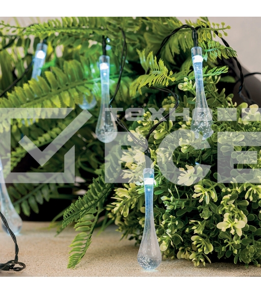 Каскад Lamper Сталактит LED 5 м с аккумулятором и выносной солнечной панелью 1 м, IP65, 2 режима работы: мигание и постоянное теплое белое свечение