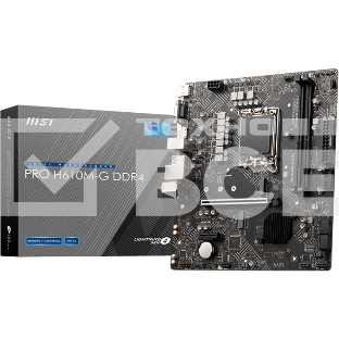 Материнская плата MSI PRO H610M-G DDR4, LGA 1700, Intel H610, 2xDDR4, 4xSATA, 1xM.2, 1xPCIe 4.0 x16, 1xPCIe 3.0 x1, 1xHDMI, 1xDP, 1xVGA, 1xRJ45 1Gb, 2xUSB-A 3.2 Gen 1, 4xUSB-A 2.0, 3x3.5мм, 7.1, mATX