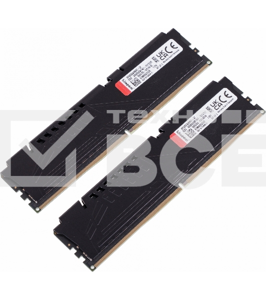 Оперативная память Kingston Fury Beast, DDR5, 32GB (2x16GB), 5200MHz, CL40, DIMM, радиатор, чёрный