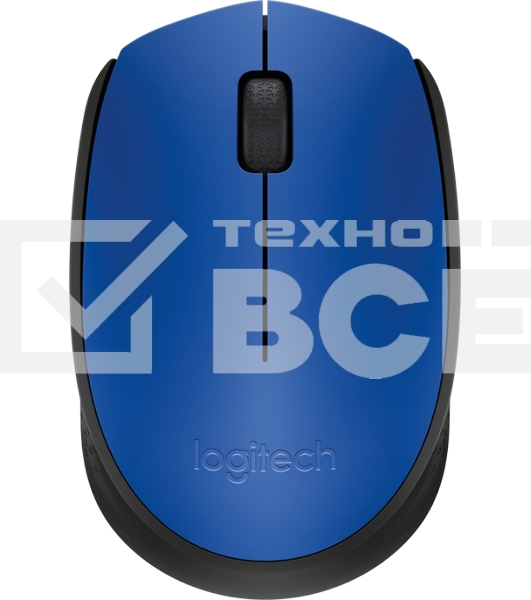 Мышь беспроводная Logitech M171 синий, 1000 dpi, радиоканал, USB, кнопки - 3