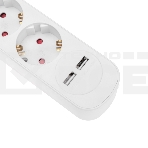 Удлинитель STANDARD 3 гнезда, 5м, 3х1,0мм², с/з, с выключателем, 2 USB, белый Rexant, фото4
