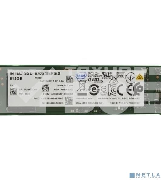 Накопитель SSD INTEL M.2 2280 500GB QLC 670P SSDPEKNU512GZX1