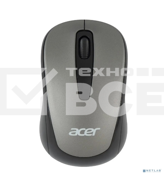 Мышь беспроводная Acer OMR134 серый, 1000 dpi, радиоканал, USB, кнопки - 3