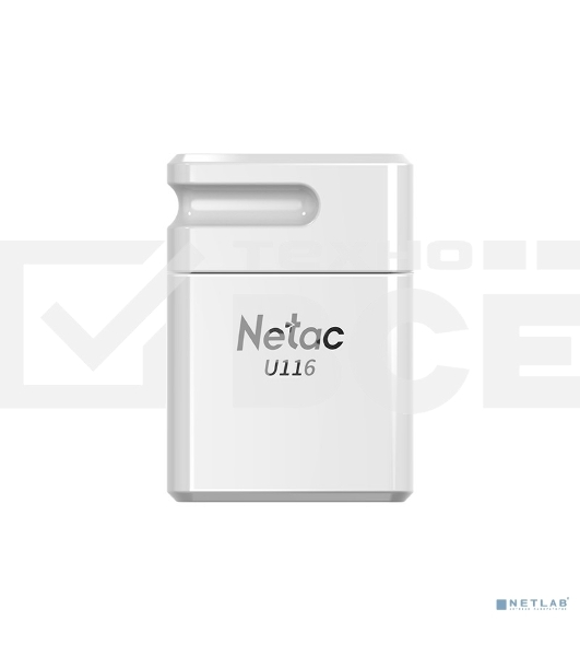 Флеш диск Netac U116 16Gb <NT03U116N-016G-30WH>, USB3.0, миниатюрная пластиковая белая