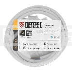 Шнур сетевой Energy Series, ПВС, 3 м, 2х1,5 мм, с неразборной вилкой, белый Denzel, фото6