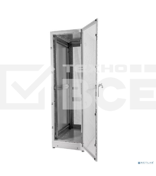 Шкаф серверный напольный 48U (600 1000) дверь перфорированная, задние двойные перфорированные