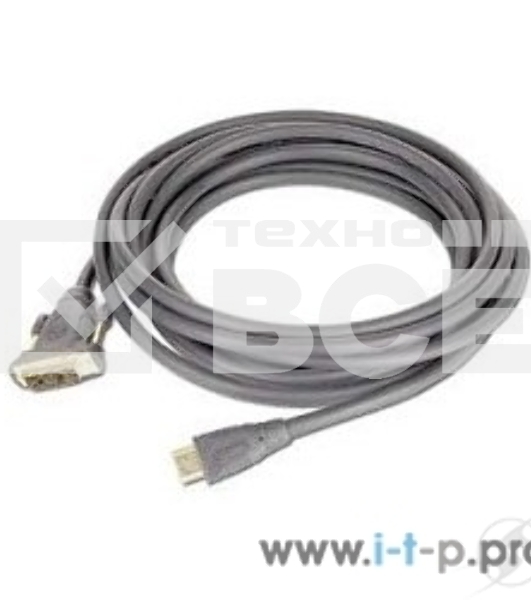 Кабель HDMI-DVI Cablexpert CC-HDMI-DVI-10MC, 19M/19M, single link, медь, позол.разъемы, экран, 10м, черный, пакет