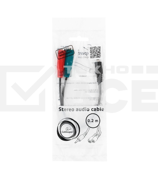 Кабель аудио сигнала Gembird Jack3.5 4pin->Jack3.5 стерео + 3.5 микрофон моно, длина 20с, черный