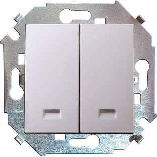 Механизм выключателя 2-кл. СП Simon15 16А IP20 с индик. бел. Simon 1591392-030