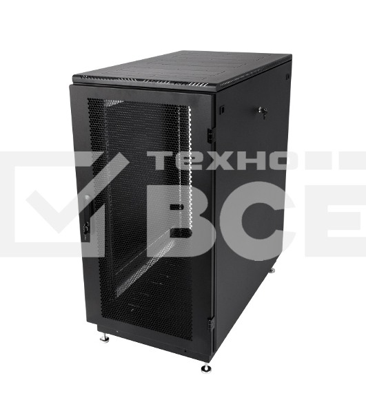 Шкаф телекоммуникационный напольный 27U (600x800) дверь перфорированная 2 шт. (ШТК-М-27.6.8-44АА) (2 коробки)