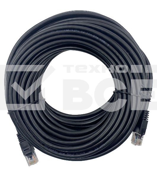 Патч-корд Buro UTP 4 пары cat5E CCA molded 20м черный RJ-45 (m)-RJ-45 (m)
