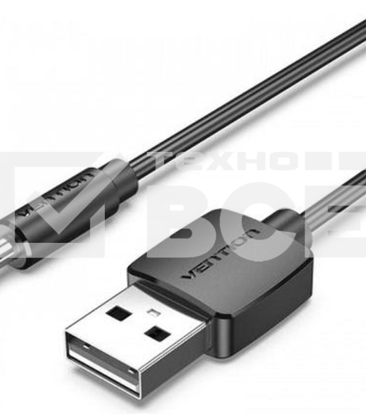 Кабель Vention USB AM/DC-jack 3.5мм M - 1м Чёрный