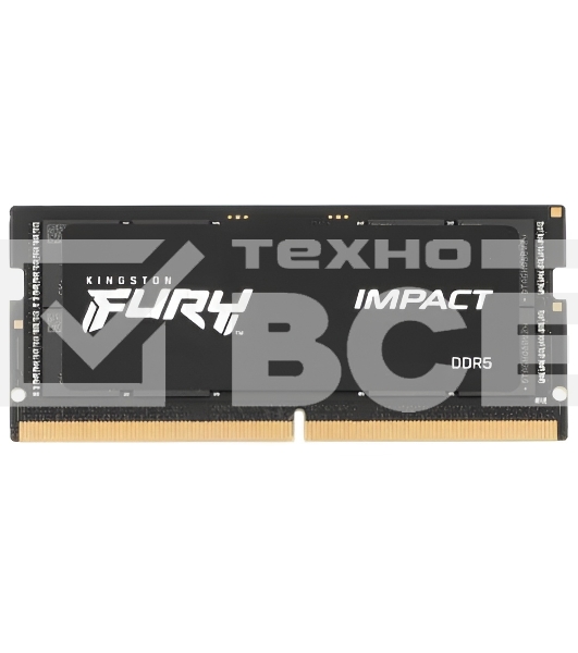Оперативная память Kingston Fury Impact, DDR5, 16GB (1x16GB), 4800MHz, CL38, SO-DIMM