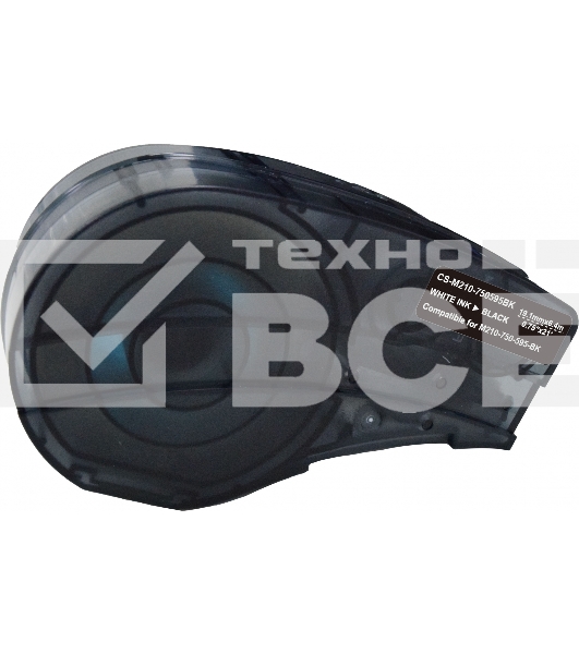 Картридж ленточный Cactus CS-M210-750595BK (M210-750-595-BK) белый шрифт, черный фон (19.1 мм, 6.4 м) для Brady M210/M211/M210-LAB
