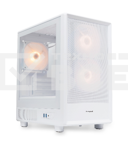 Компьютерный корпус HSPD M310, Mesh Mini-tower, белый, TG, 0.4 SPCC, 3x120мм ARGb mATX, mITX 180/280/160мм 1x2.5