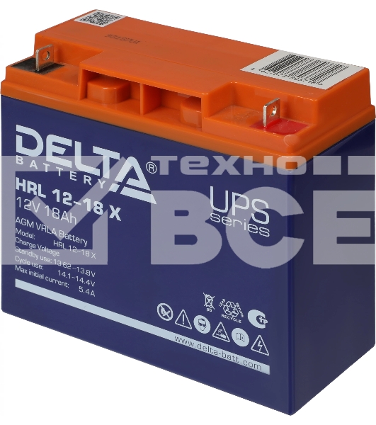 Батарея Delta HRL 12-18 X (17.8 А\ч, 12В) свинцово- кислотный  аккумулятор