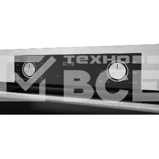 Встраиваемый духовой шкаф Kuppersberg HF 610 BX 60 см, 80 л, 10 режимов, эмаль легкой очистки, поворотные переключатели, телескопические направляющие на 1 уровне, черный - нержавеющая сталь