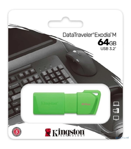 Флешка USB Kingston USB 64 Gb USB 3.2 DT Exodia M DTXM - NEON (GREEN)