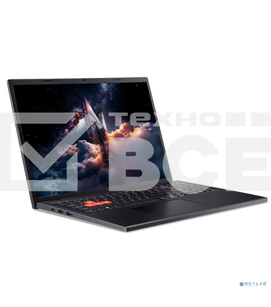 Ноутбук Acer Nitro Lite 16 NL16-71G-51L6 Core i5 13420H 16Gb SSD512Gb NVIDIA GeForce RTX4050 6Gb 16' IPS WUXGA (1920x1200) без ОС черный WiFi BT Cam (NH.DAEEX.002)