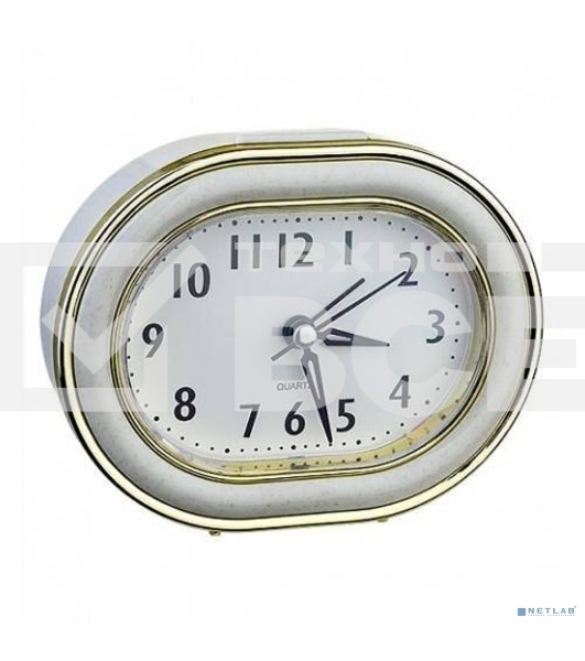 Часы-будильник Perfeo Quartz 'PF-TC-017', овальные 10,5*12,5 см, подсветка, хаки