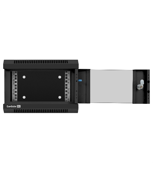 Шкаф телекоммуникационный 10' настенный 4U ExeGate EC-WM-4U.310.G.BLACK (10”, 4U, 330x310x230mm (ШхГхВ), передняя дверь закаленное стекло, пыле- и влагозащита IP23, черный RAL 9004)