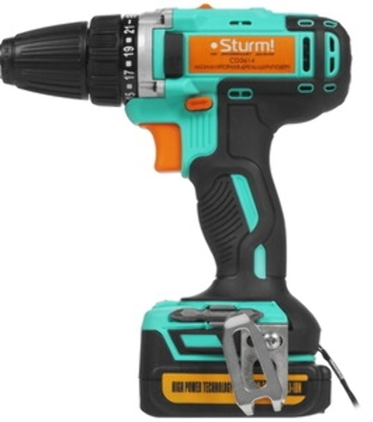 Дрель-шуруповерт Sturm CD3614, 14 В, 2 Ач, 28 Нм, щеточный