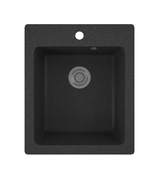 Мойка для кухни BAU Stil Black stone 42х50, выпуск с сифоном в комплекте, черный камень