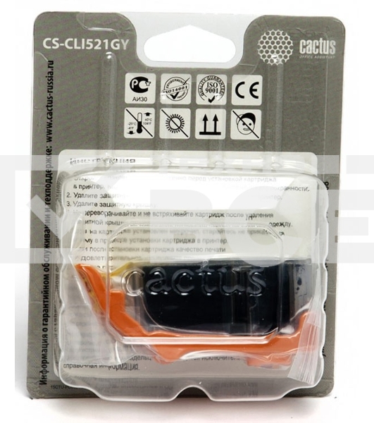 Картридж струйный Cactus CS-CLI521GY серый (8,4 мл) для Canon MP980/MP990