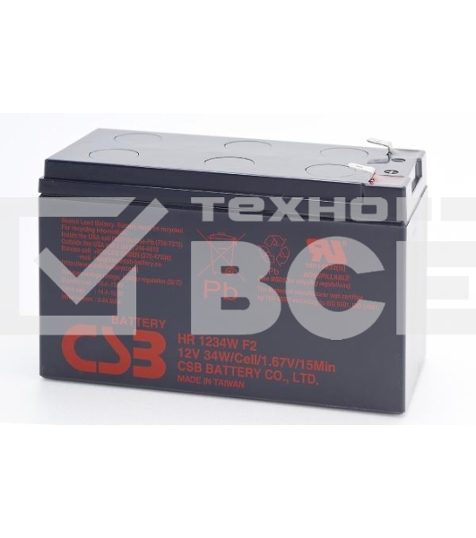 Батарея CSB HR 1234W (12V, 9Ah) клеммы F2