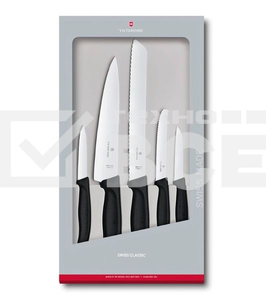 Набор ножей кухонных Victorinox Swiss Classic Kitchen (6.7133.5G) компл.:5шт черный подар.коробка