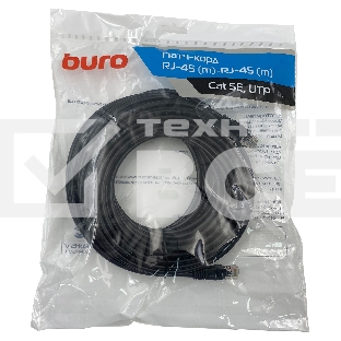 Патч-корд Buro UTP 4 пары cat5E CCA molded 20м черный RJ-45 (m)-RJ-45 (m)