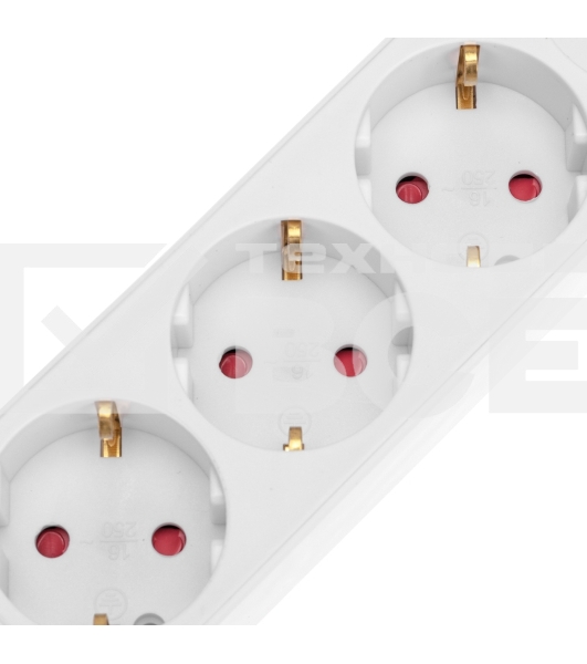 Удлинитель STANDARD 3 гнезда, 5м, 3х1,0мм², с/з, с выключателем, 2 USB, белый Rexant
