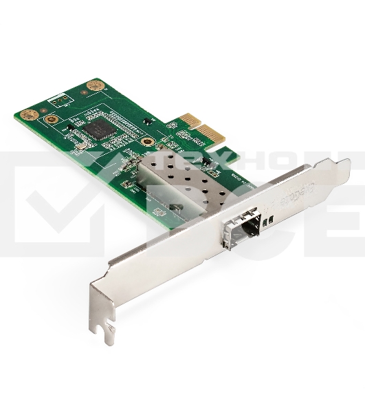 Сетевой адаптер ExeGate EXE-i210-F1 (PCI-E x1 v2.0, порт 1xSFP (медный), 10/100/1000Mbps, Gigabit Server NIC Intel Chipset I210-F1)