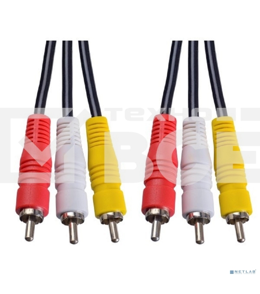 Кабель PERFEO 3xRCA вилка - 3xRCA вилка, длина 3 м