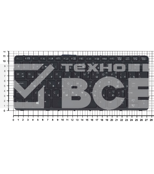 Клавиатура для ноутбука HP Probook X2 612 G1 черная с рамкой и подсветкой