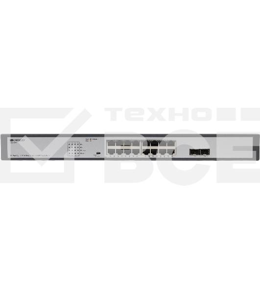Коммутатор Unmanaged Switch 16x1000Base-T PoE, 2x1000Base-X SFP, PoE Budget 200W, Long-range PoE up to 250m, 19