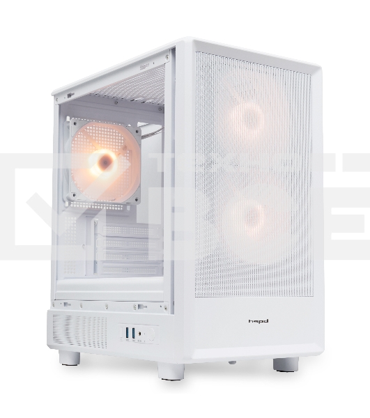 Компьютерный корпус HSPD M310, Mesh Mini-tower, белый, TG, 0.4 SPCC, 3x120мм ARGb mATX, mITX 180/280/160мм 1x2.5