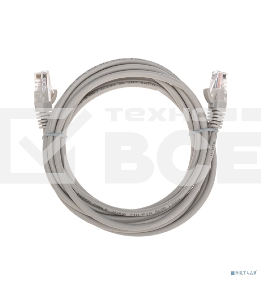 Патч-корд U/UTP, CAT 5e, RJ45-RJ45, 26AWG, ZH нг(А)-HF, серый, 3м  Rexant