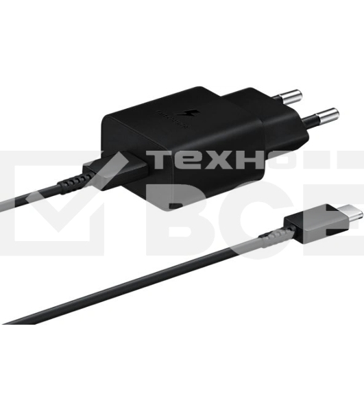 Сетевое зарядное устройство Samsung Adapter 15W Type C with Cable черный (EP-T1510XBEGEU)