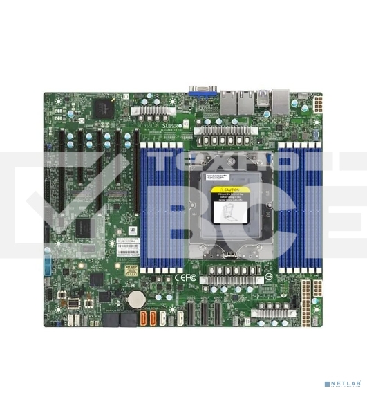 Материнская плата серверная Supermicro H13SSL-N-B, сокет SP5, чипсет встроен в процессор, 12xDDR5, 5xPCIe, 3xPCIe 5.0 x16, 2xM.2, 8xSATA, 2xGigabit Ethernet, 24-pin + 8-pin + 8-pin, ATX